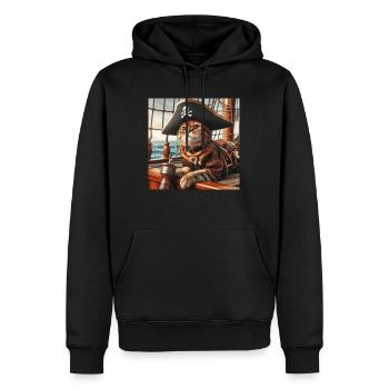 Chat pirate - Sweat à capuche Premium bio Homme - noir - Devant - Nico (187cm)