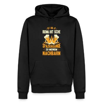 Ich Mag Romantische Spaziergänge Zum Nachbarn - Männer Premium Bio Hoodie - Schwarz - Vorne - Nico (187cm)