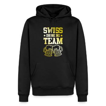Suisse Drinking Team Suisse - Sweat à capuche Premium bio Homme - noir - Devant - Nico (187cm)