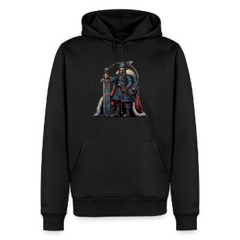 Un Viking fort. - Sweat à capuche Premium bio Homme - noir - Devant - Nico (187cm)