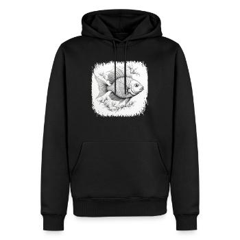 funny fishing animals fish adventure cool - Männer Premium Bio Hoodie - Schwarz - Vorne - Nico (187cm)