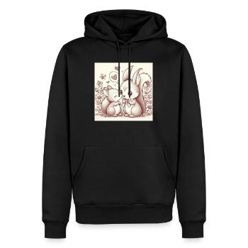 Eichhörnchen Liebe - Männer Premium Bio Hoodie - Schwarz - Vorne - Nico (187cm)