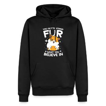You Gotta Stand Fur What You Believe In - Männer Premium Bio Hoodie - Schwarz - Vorne - Nico (187cm)