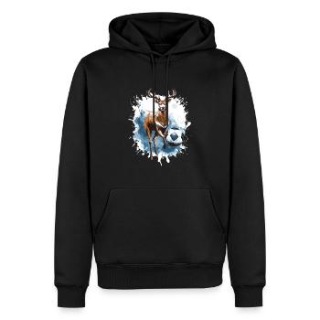 Équipe sportive de football Hirsch - Sweat à capuche Premium bio Homme - noir - Devant - Nico (187cm)