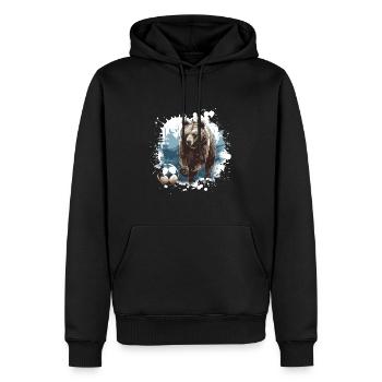 Équipe sportive de football de l’ours - Sweat à capuche Premium bio Homme - noir - Devant - Nico (187cm)