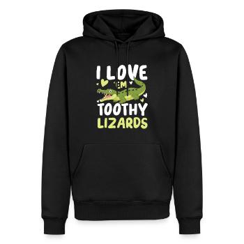 I Love Toothy Lizards Krokodil Alligator für - Männer Premium Bio Hoodie - Schwarz - Vorne - Nico (187cm)