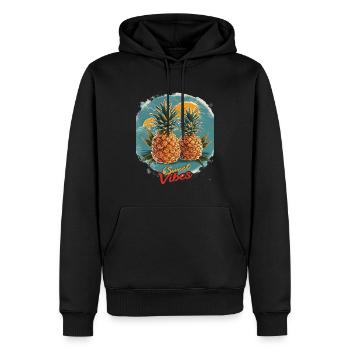Ananas-Sonnenbrille Obst Retro-Stil für - Männer Premium Bio Hoodie - Schwarz - Vorne - Nico (187cm)