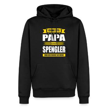 Zwei Titel Papa Und Spengler Blechner Meister - Männer Premium Bio Hoodie - Schwarz - Vorne - Nico (187cm)