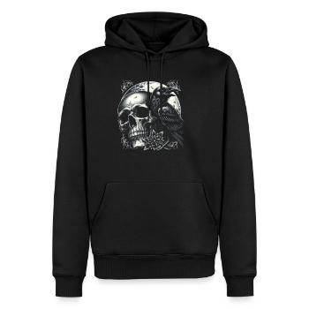 Wache des Mondraben - Männer Premium Bio Hoodie - Schwarz - Vorne - Nico (187cm)