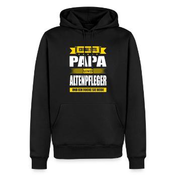 Zwei Titel Papa Und Altenpfleger Pfleger Pflege - Männer Premium Bio Hoodie - Schwarz - Vorne - Nico (187cm)