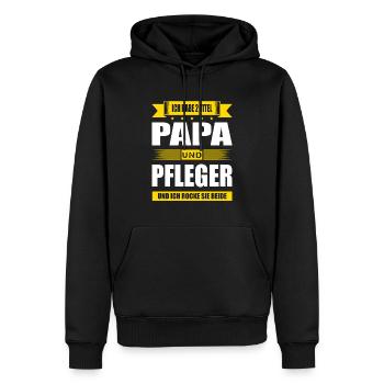 Zwei Titel Papa Und Pfleger Pflege Pflegekraft Fun - Männer Premium Bio Hoodie - Schwarz - Vorne - Nico (187cm)