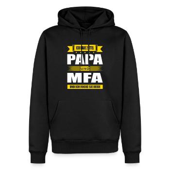 Ich Habe Zwei Titel Papa Und MFA Prüfung Bestanden - Männer Premium Bio Hoodie - Schwarz - Vorne - Nico (187cm)