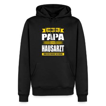 Zwei Titel Papa Und Hausarzt Arzt Facharzt - Männer Premium Bio Hoodie - Schwarz - Vorne - Nico (187cm)