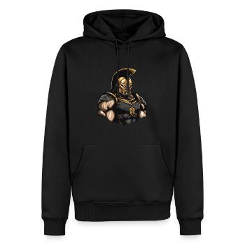 Spartaner Gladiator Muskeln Sparta 300 - Männer Premium Bio Hoodie - Schwarz - Vorne - Nico (187cm)