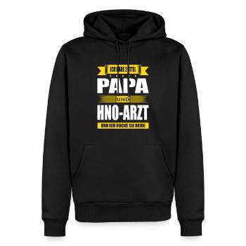 Zwei Titel Papa Und HNO-Arzt Arzt Spruch Facharzt - Männer Premium Bio Hoodie - Schwarz - Vorne - Nico (187cm)