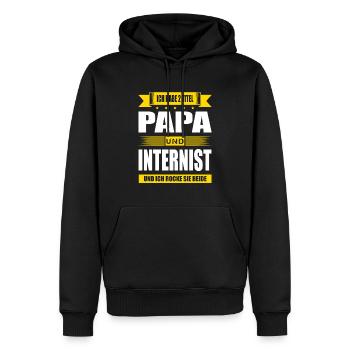 Zwei Titel Papa Und Internist Innere Medizin - Männer Premium Bio Hoodie - Schwarz - Vorne - Nico (187cm)