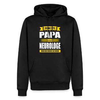 Zwei Titel Papa Und Neurologe Facharzt Neurologie - Männer Premium Bio Hoodie - Schwarz - Vorne - Nico (187cm)