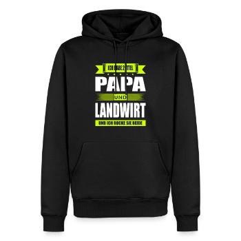 Zwei Titel Papa Und Landwirt Bauer Landwirtschaft - Männer Premium Bio Hoodie - Schwarz - Vorne - Nico (187cm)