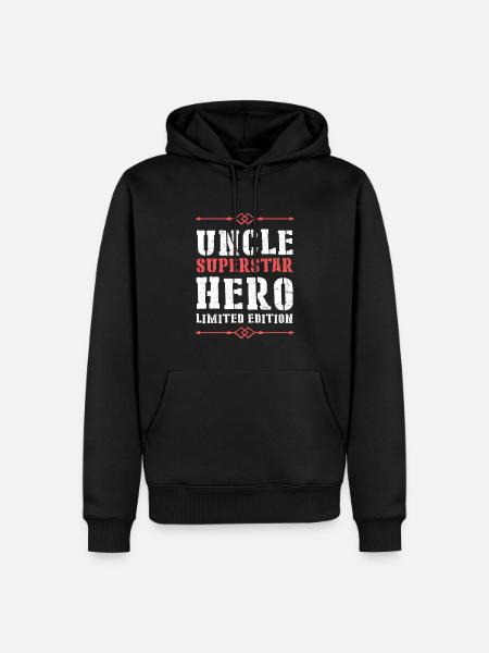 Best Uncle Hero Saying - Men’s Premium Organic Hoodie - black
