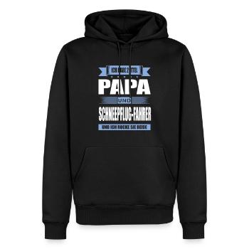 Zwei Titel Papa Und Schneepflugfahrer Winterdienst - Männer Premium Bio Hoodie - Schwarz - Vorne - Nico (187cm)