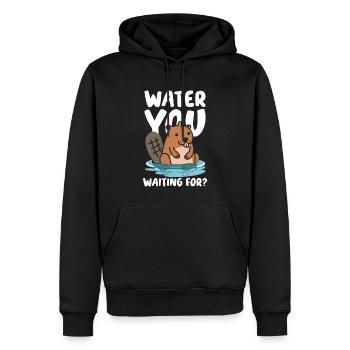 Water You Waiting For Biber - Männer Premium Bio Hoodie - Schwarz - Vorne - Nico (187cm)