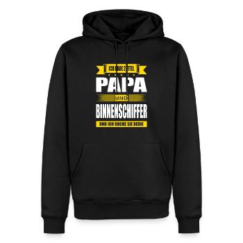 Zwei Titel Papa Und Binnenschiffer Schifffahrt - Männer Premium Bio Hoodie - Schwarz - Vorne - Nico (187cm)