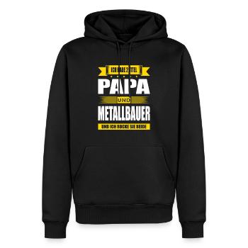Zwei Titel Papa Und Metallbauer Meister Metallbau - Männer Premium Bio Hoodie - Schwarz - Vorne - Nico (187cm)