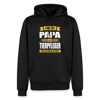 Zwei Titel Papa Und Tierpfleger Zoowärter - Männer Premium Bio Hoodie - Schwarz - Vorne - Nico (187cm)