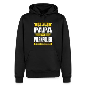 Zwei Titel Papa Und Werkpolier Abschluss Polier - Männer Premium Bio Hoodie - Schwarz - Vorne - Nico (187cm)