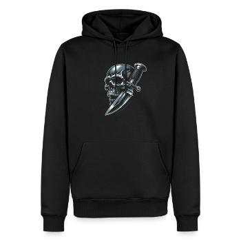 Shadow Strike: Skull Pierced by Dagger - Men’s Premium Organic Hoodie - black - Front - Nico (187cm)