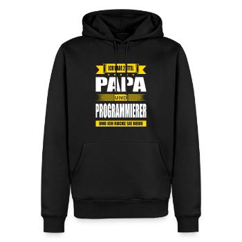 Zwei Titel Papa Und Programmierer IT Techniker - Männer Premium Bio Hoodie - Schwarz - Vorne - Nico (187cm)