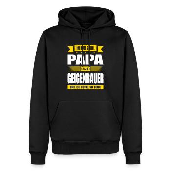 Zwei Titel Papa Und Geigenbauer Geigenbau - Männer Premium Bio Hoodie - Schwarz - Vorne - Nico (187cm)