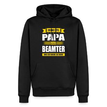 Zwei Titel Papa Und Beamter Verbeamtung - Männer Premium Bio Hoodie - Schwarz - Vorne - Nico (187cm)