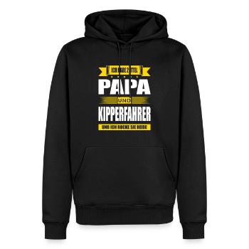 Zwei Titel Papa Und Kipperfahrer LKW-Fahrer LKW - Männer Premium Bio Hoodie - Schwarz - Vorne - Nico (187cm)