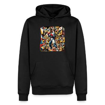 cubism boxing boy - Sweat à capuche Premium bio Homme - noir - Devant - Nico (187cm)