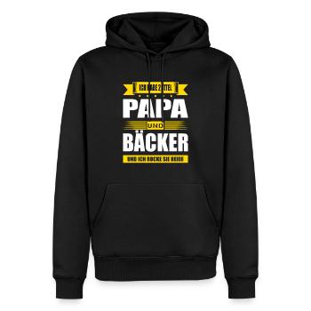 Zwei Titel Papa Und Bäcker Konditor Zuckerbäcker - Männer Premium Bio Hoodie - Schwarz - Vorne - Nico (187cm)
