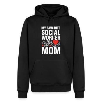 My Favorite Social Worker Calls Me Mom - Männer Premium Bio Hoodie - Schwarz - Vorne - Nico (187cm)