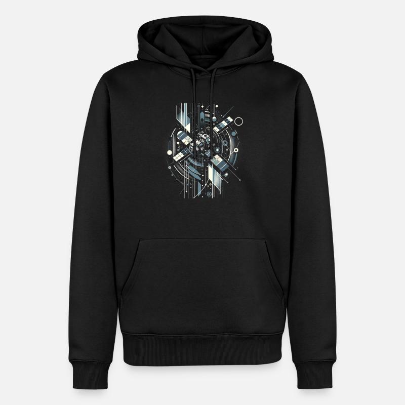 Surveillance orbitale par satellite - Sweat à capuche Premium bio Homme - noir