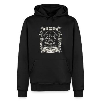 24 Hochzeitstag Seit 24 Jahren Satinhochzeit Ehe - Männer Premium Bio Hoodie - Schwarz - Vorne - Nico (187cm)
