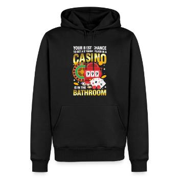 Your Best Chance Straight Flush Casino Bathroom - Männer Premium Bio Hoodie - Schwarz - Vorne - Nico (187cm)