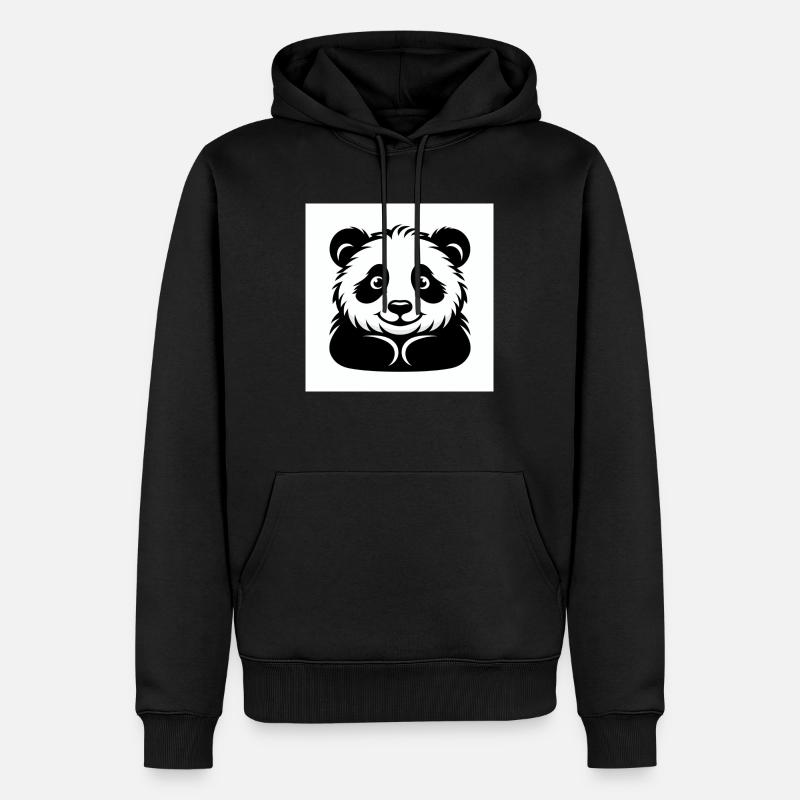 Ours panda joyeux - Sweat à capuche Premium bio Homme - noir