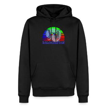 Baloutchistan - Sweat à capuche Premium bio Homme - noir - Devant - Nico (187cm)
