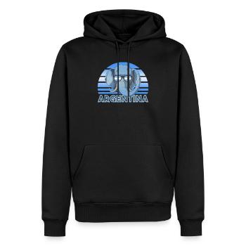 Argentinien - Männer Premium Bio Hoodie - Schwarz - Vorne - Nico (187cm)