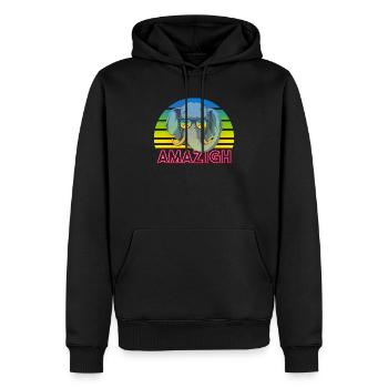 Amazigh - Männer Premium Bio Hoodie - Schwarz - Vorne - Nico (187cm)