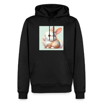 Rabbit - Men’s Premium Organic Hoodie - black - Front - Nico (187cm)