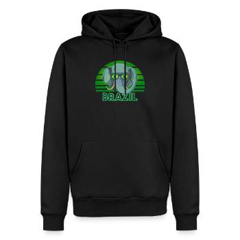 Brasilien - Männer Premium Bio Hoodie - Schwarz - Vorne - Nico (187cm)