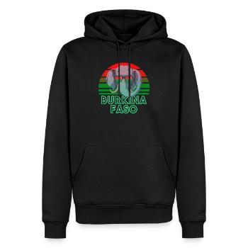 Burkina Faso - Sweat à capuche Premium bio Homme - noir - Devant - Nico (187cm)