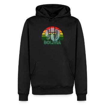 Bolivien - Männer Premium Bio Hoodie - Schwarz - Vorne - Nico (187cm)