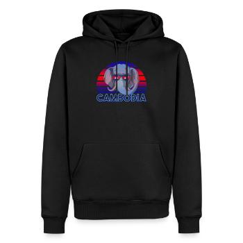 Cambodge - Sweat à capuche Premium bio Homme - noir - Devant - Nico (187cm)