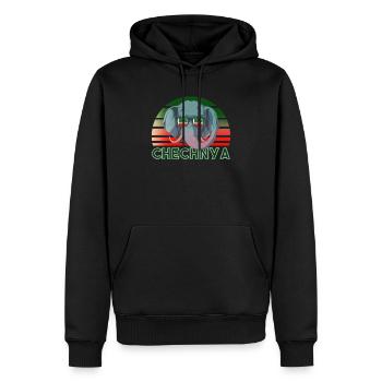 Tchétchénie - Sweat à capuche Premium bio Homme - noir - Devant - Nico (187cm)